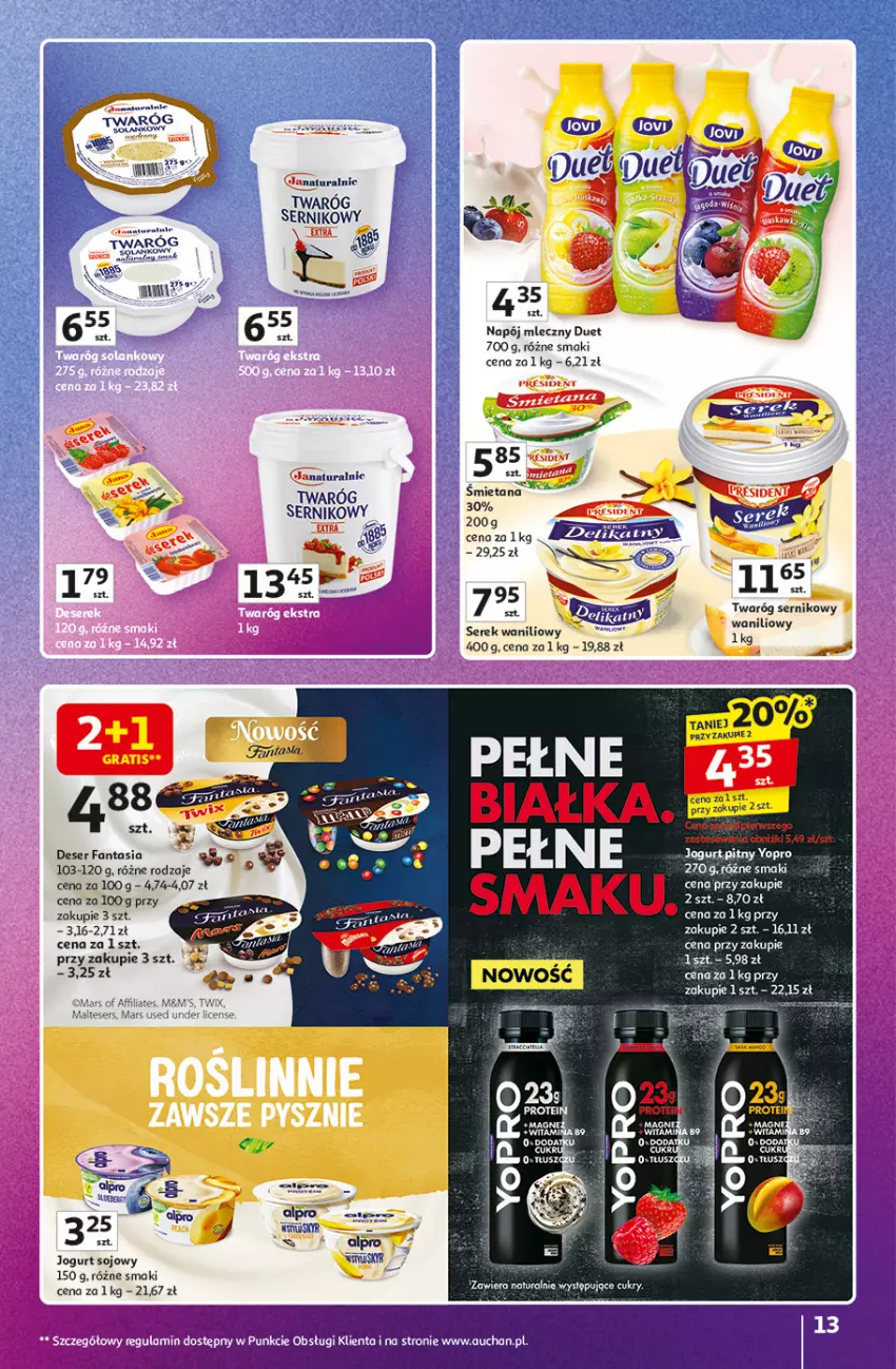 Gazetka promocyjna Auchan - Gazetka Znane Marki duży wybór Hipermarket Auchan - ważna 04.12 do 14.12.2025 - strona 13 - produkty: Deser, Fa, Fanta, Gaga, Jogurt, Mars, Napój, Napój mleczny, Ser, Serek, Twaróg, Twix
