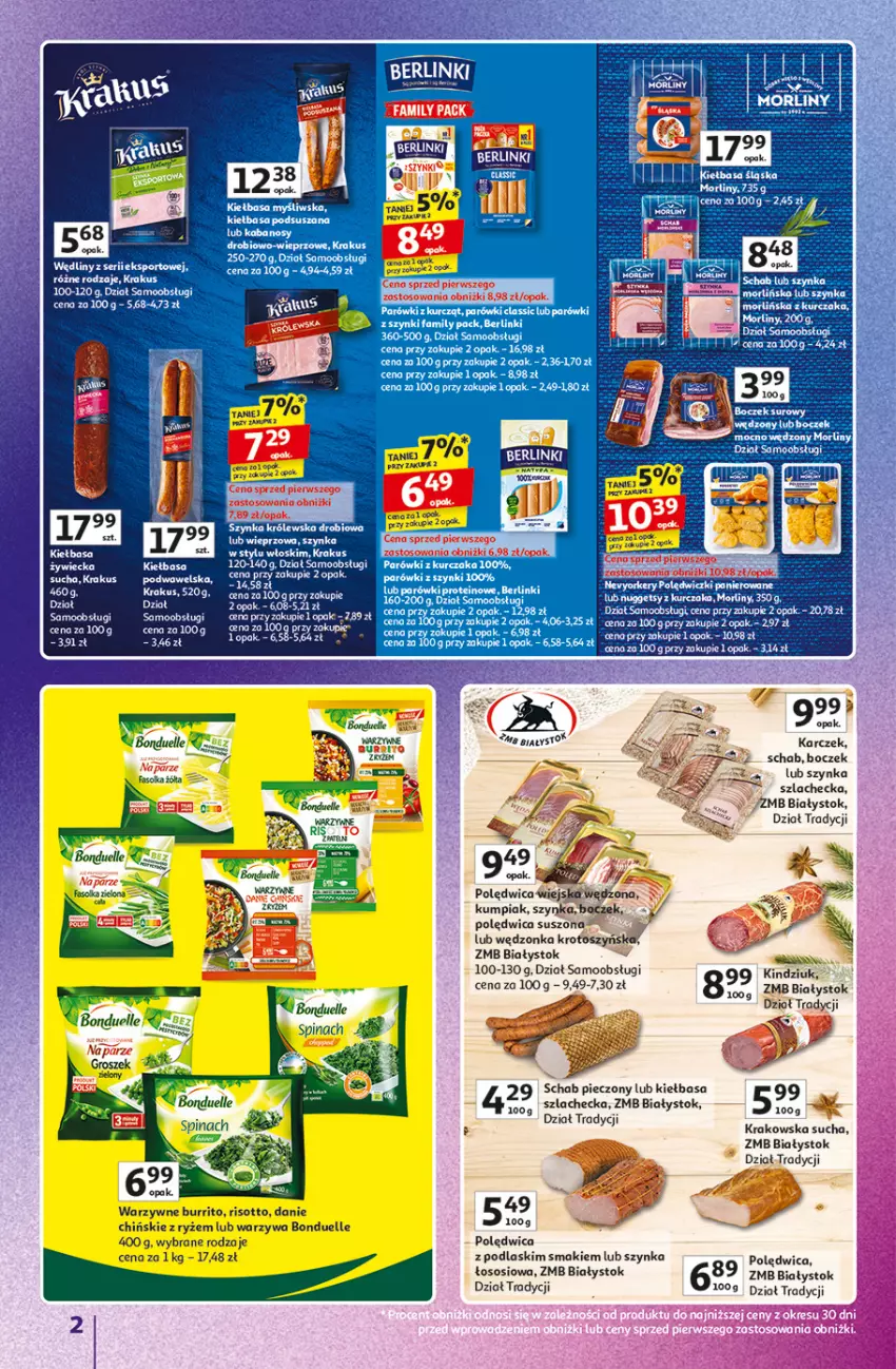 Gazetka promocyjna Auchan - Gazetka Znane Marki duży wybór Hipermarket Auchan - ważna 04.12 do 14.12.2025 - strona 2 - produkty: Berlinki, Boczek, Kiełbasa, Piec, Podlaski, Polędwica, Schab pieczony, Sos, Szynka