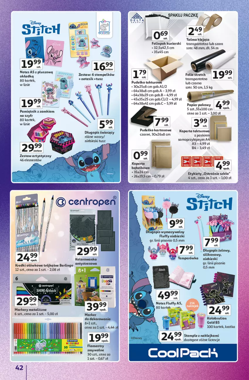 Gazetka promocyjna Auchan - Gazetka Znane Marki duży wybór Hipermarket Auchan - ważna 04.12 do 14.12.2025 - strona 42 - produkty: Długopis, Klej, Kolorowanka, Lion, Marker, Pamiętnik, Papier, Pudełko, Ser, Tran, Tusz