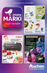 Gazetka promocyjna Auchan - Gazetka Znane Marki duży wybór Hipermarket Auchan - Gazetka - ważna od 14.12 do 14.12.2025 - strona 1 - produkty: Sok, BIC, Rama, Perfum, Tusz, Skaner, Silan, Płyn do płukania, Margaryna, Urządzenie wielofunkcyjne, Drukarka, Canon