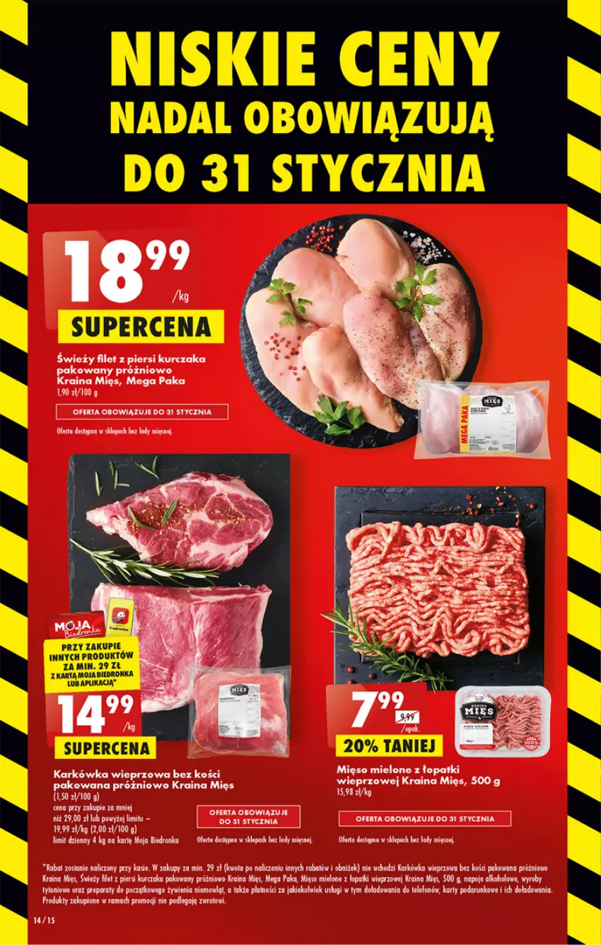 Gazetka promocyjna Biedronka - Gazetka - Biedronka.pl - ważna 16.01 do 21.01.2023 - strona 14 - produkty: Dron, Filet z piersi kurczaka, Karkówka wieprzowa, Kurczak, Lody, Mięso, Mięso mielone, Mięso mielone z łopatki wieprzowej, Napoje, Nike, Olej