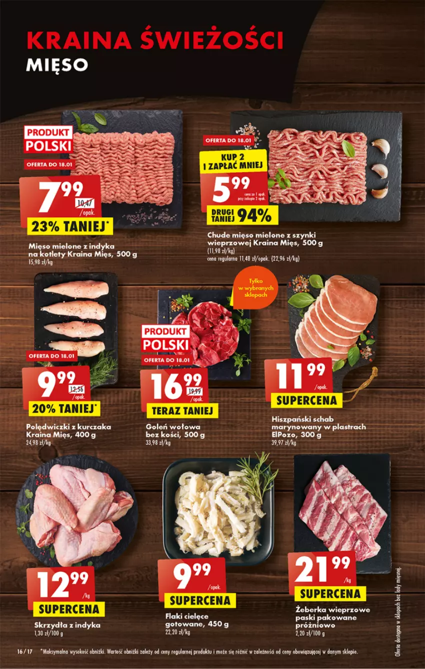 Gazetka promocyjna Biedronka - Gazetka - Biedronka.pl - ważna 16.01 do 21.01.2023 - strona 16 - produkty: Flaki, Kurczak, Mięso, Mięso mielone, Mięso mielone z szynki, Polędwiczki z kurczaka, Sok, Tera