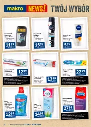 Gazetka promocyjna Makro - Najlepsze oferty - Gazetka - ważna od 18.09 do 18.09.2023 - strona 12 - produkty: Nivea Men, Ser, Corega, Płyn do płukania jamy ustnej, Dezodorant, Krem do rąk, Pasta do zębów, Krem do depilacji, Płyn do płukania, Parodontax, Veet, Colgate, Prezerwatyw, Sensodyne, Durex, Nivea, LG