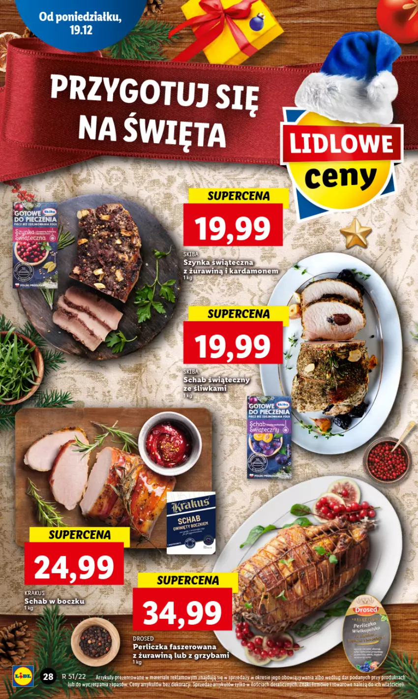 Gazetka promocyjna Lidl - GAZETKA - ważna 19.12 do 21.12.2022 - strona 32 - produkty: Fa, Perliczka, Szynka