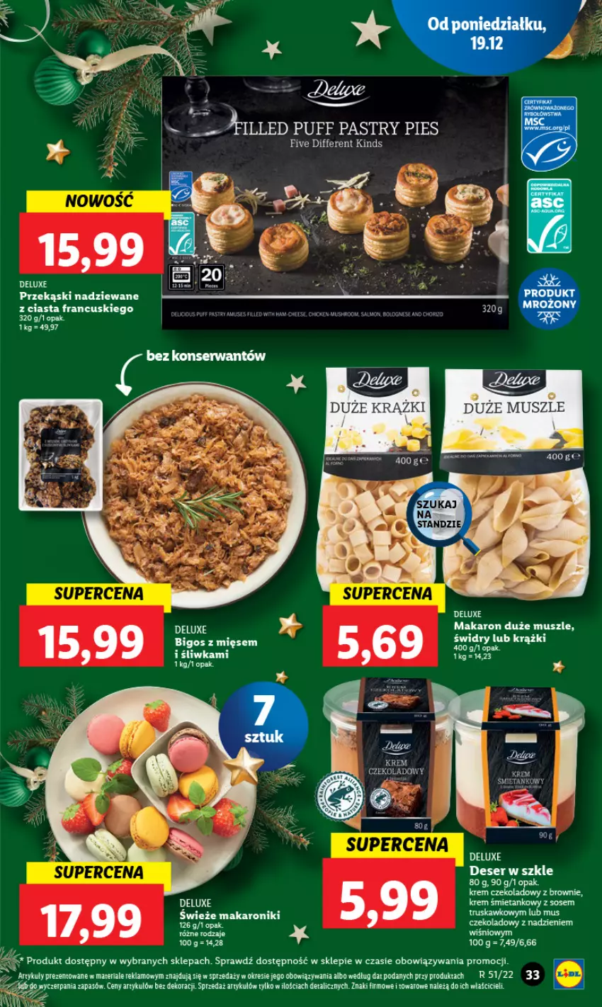 Gazetka promocyjna Lidl - GAZETKA - ważna 19.12 do 21.12.2022 - strona 37 - produkty: Brownie, Deser, Makaron, Mus, Ser