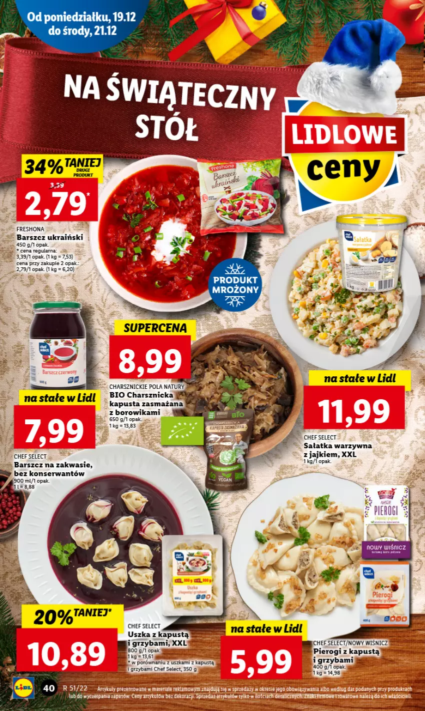 Gazetka promocyjna Lidl - GAZETKA - ważna 19.12 do 21.12.2022 - strona 44 - produkty: Fa, Kapustą, Pierogi, Sałat, Sałatka, Sałatka warzywna, Ser