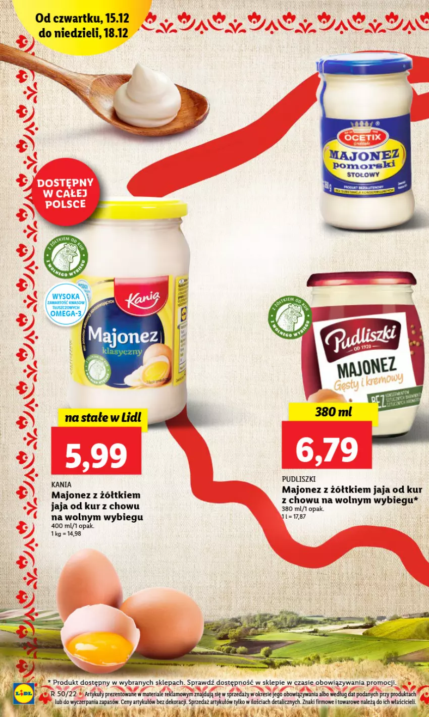 Gazetka promocyjna Lidl - GAZETKA - ważna 19.12 do 21.12.2022 - strona 46 - produkty: Jaja, Majonez, Pudliszki