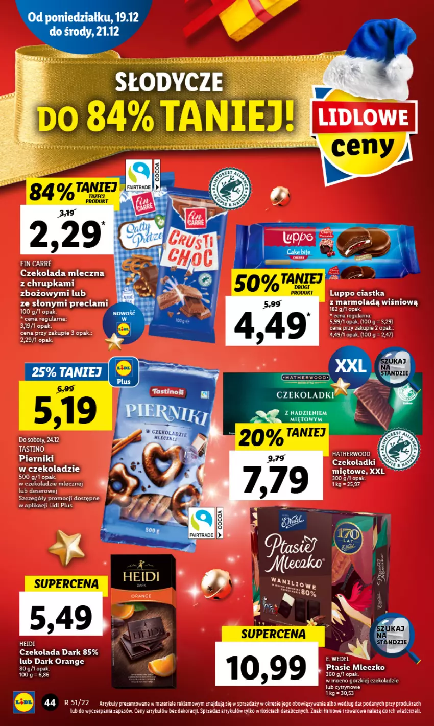 Gazetka promocyjna Lidl - GAZETKA - ważna 19.12 do 21.12.2022 - strona 50 - produkty: Czekolada, Czekolada mleczna, Deser, Fa, Mleczko, Mola, Ptasie mleczko, Ser