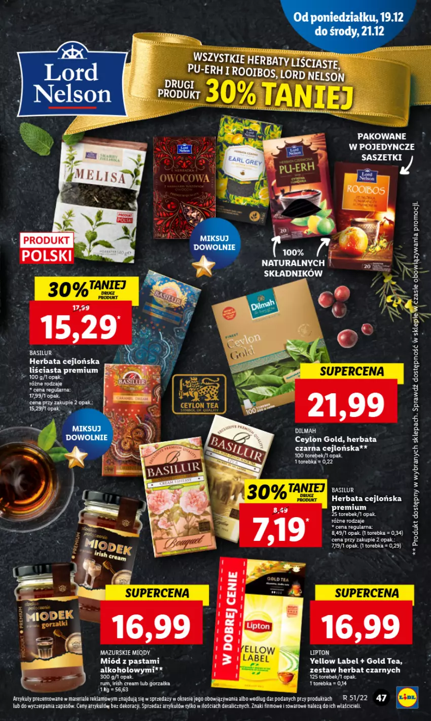 Gazetka promocyjna Lidl - GAZETKA - ważna 19.12 do 21.12.2022 - strona 55 - produkty: Herbata, Lipton, Rum, Torebka