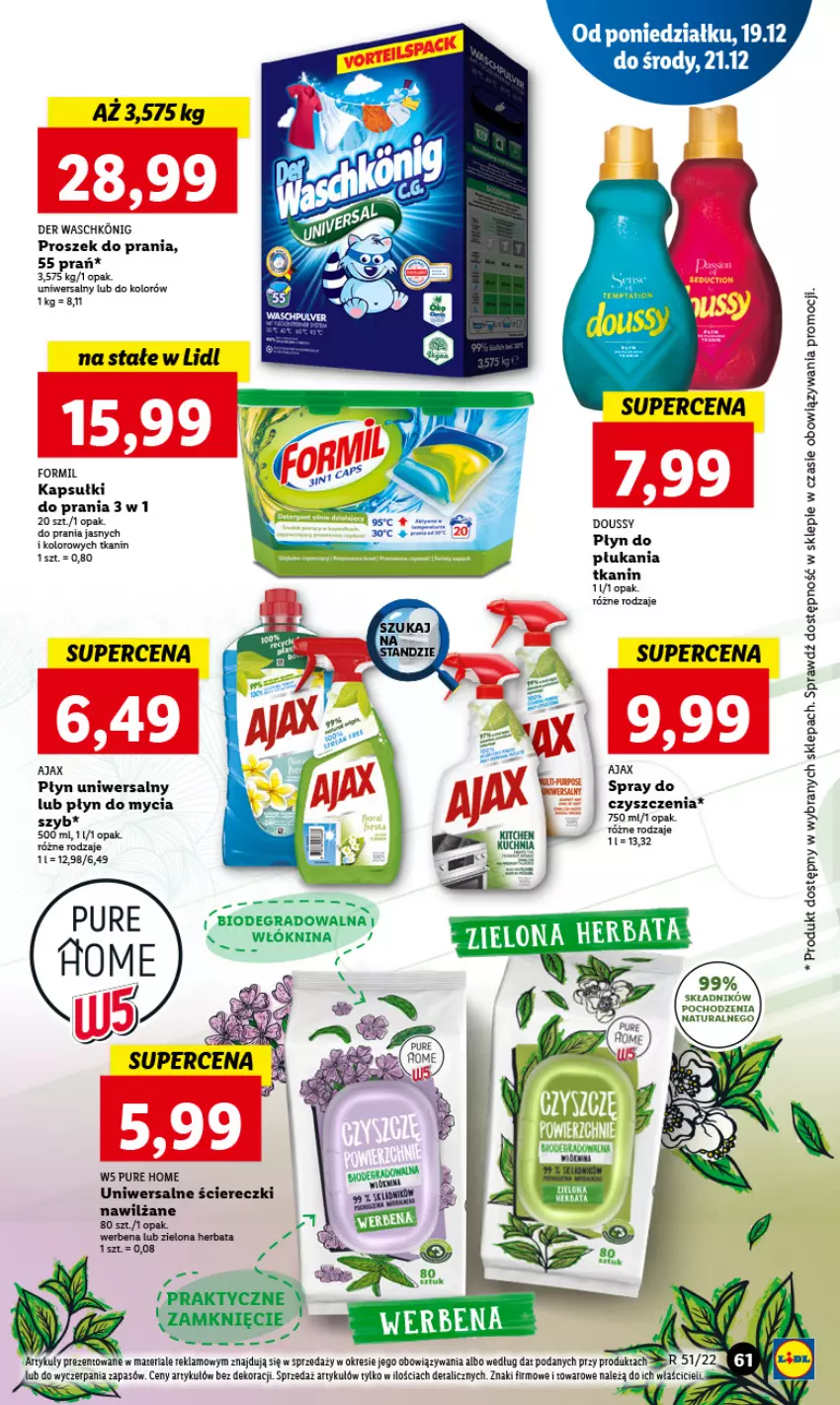 Gazetka promocyjna Lidl - GAZETKA - ważna 19.12 do 21.12.2022 - strona 73 - produkty: Ajax, Gala, Gra, Herbata, Kapsułki do prania, Kuchnia, Płyn do mycia, Proszek do prania, Pur