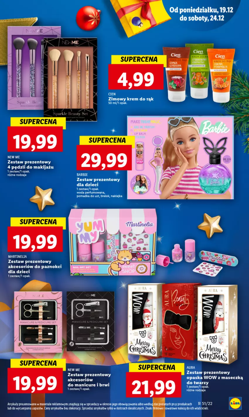 Gazetka promocyjna Lidl - GAZETKA - ważna 19.12 do 21.12.2022 - strona 77 - produkty: Barbie, Dzieci, Klej, Krem do rąk, Makijaż, Perfum, Zestaw prezentowy