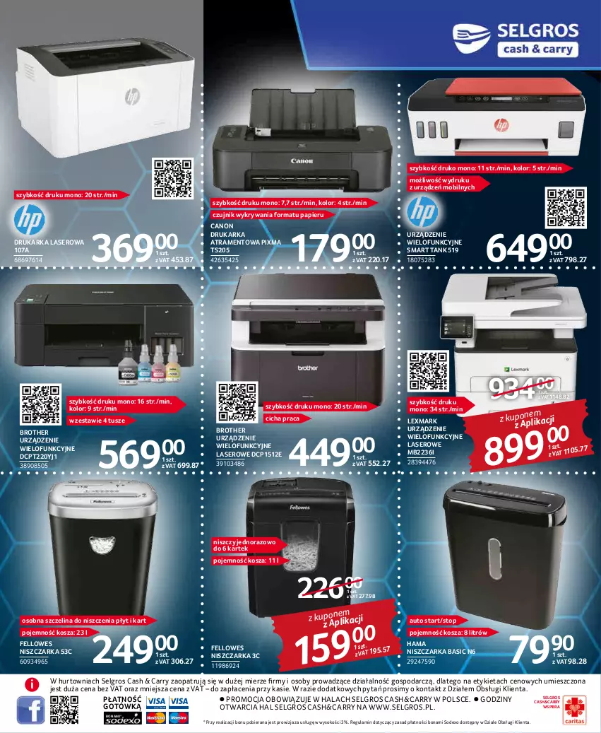 Gazetka promocyjna Selgros - Katalog Elektro AGD - ważna 03.03 do 16.03.2022 - strona 11 - produkty: Brother, Canon, Drukarka, Hama, Kosz, LG, Mobil, Niszczarka, Papier, Ser, Sok, Top, Tusz, Urządzenie wielofunkcyjne