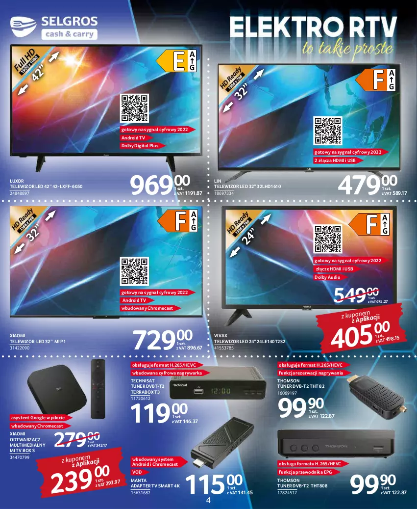 Gazetka promocyjna Selgros - Katalog Elektro AGD - ważna 03.03 do 16.03.2022 - strona 4 - produkty: Android TV, Gry, Manta, Przewodnik, Telewizor, Thomson, Warka