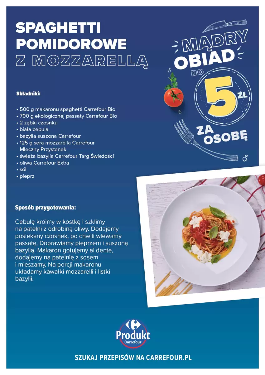 Gazetka promocyjna Carrefour - Gazetka Market Zyskoteka - ważna 19.07 do 30.07.2022 - strona 16 - produkty: Bazyl, Bazylia, Cebula, Czosnek, Kawa, Makaron, Mozzarella, Pieprz, Por, Ser, Sos, Spaghetti