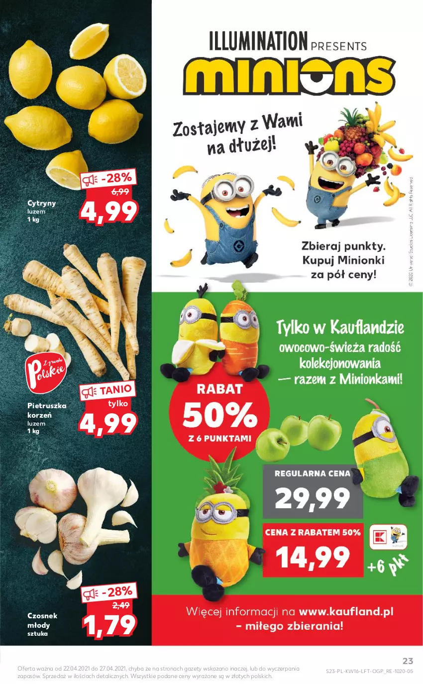 Gazetka promocyjna Kaufland - OFERTA TYGODNIA - ważna 22.04 do 27.04.2021 - strona 23 - produkty: Cytryny, Czosnek, Pietruszka