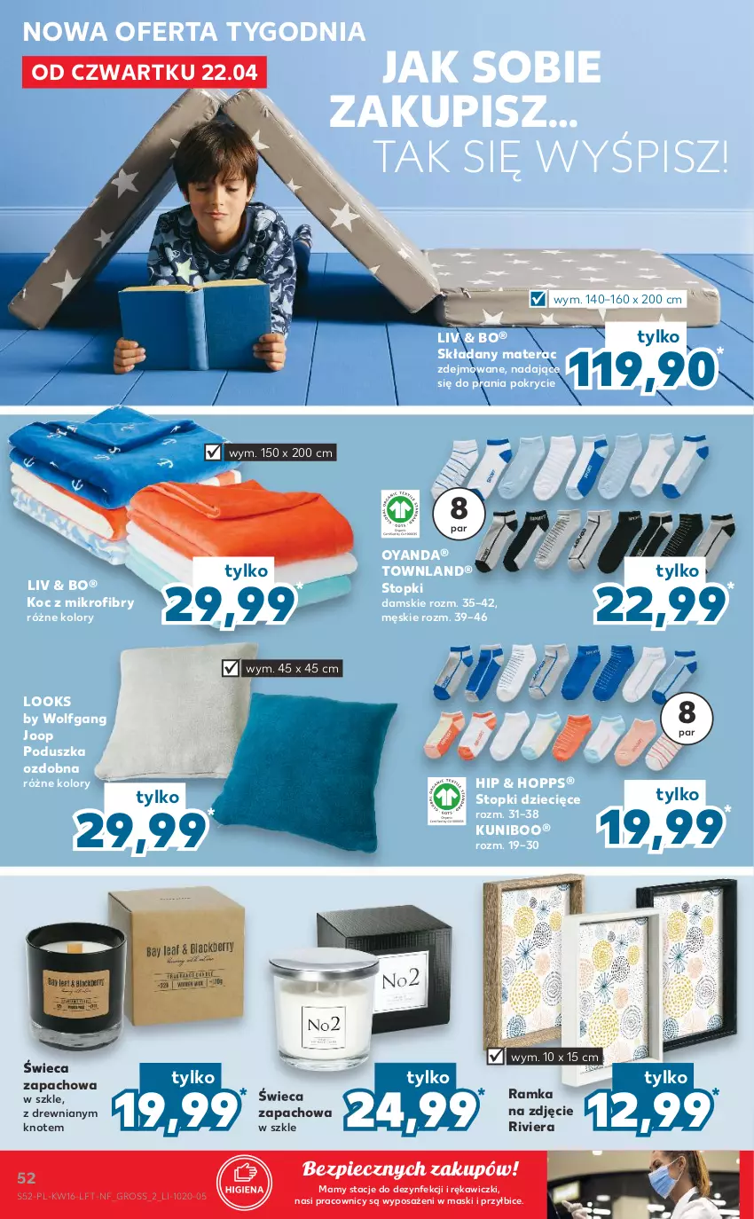 Gazetka promocyjna Kaufland - OFERTA TYGODNIA - ważna 22.04 do 27.04.2021 - strona 52 - produkty: BIC, Dzieci, Koc, Materac, Piec, Poduszka, Ramka, Tera, Top