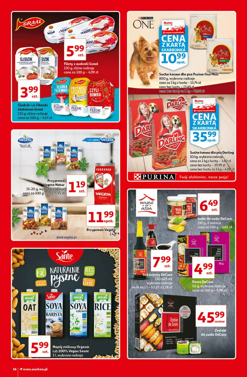 Gazetka promocyjna Auchan - Kultowe marki Hipermarkety - ważna 08.04 do 14.04.2021 - strona 16 - produkty: Fa, HP, Napój, Napój roślinny, Pur, Purina, Sante, Sucha karma, Vegeta