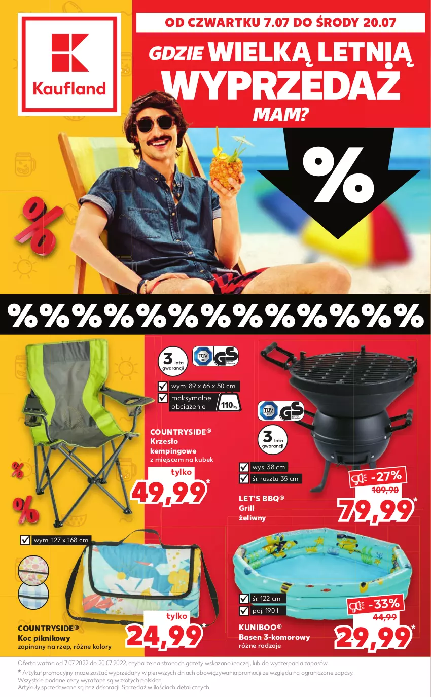 Gazetka promocyjna Kaufland - Oferta GRILL - ważna 07.07 do 20.07.2022 - strona 1 - produkty: Gra, Grill, Koc, Krzesło, Kubek