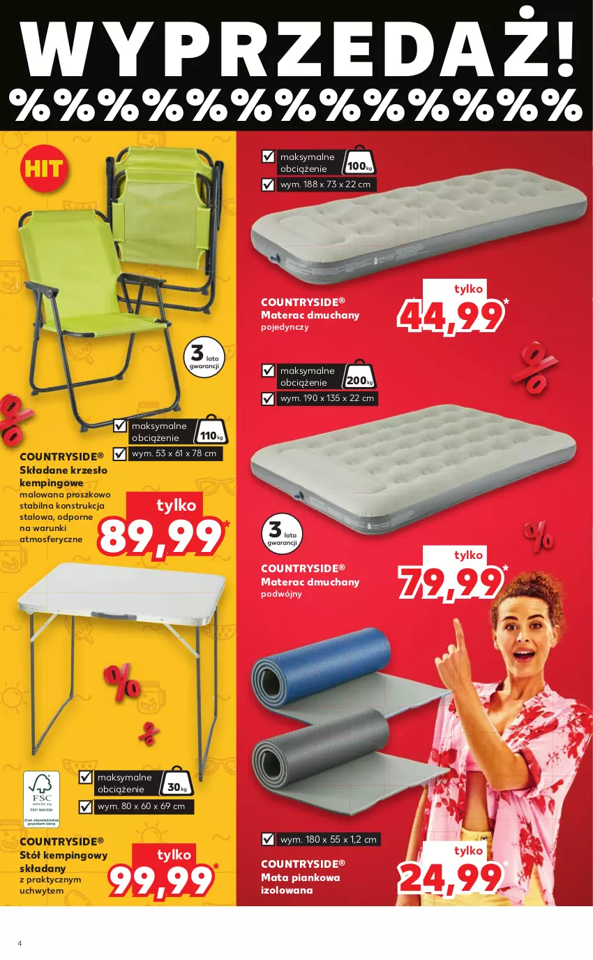 Gazetka promocyjna Kaufland - Oferta GRILL - ważna 07.07 do 20.07.2022 - strona 4 - produkty: Krzesło, Materac, Materac dmuchany, Por, Stół, Tera