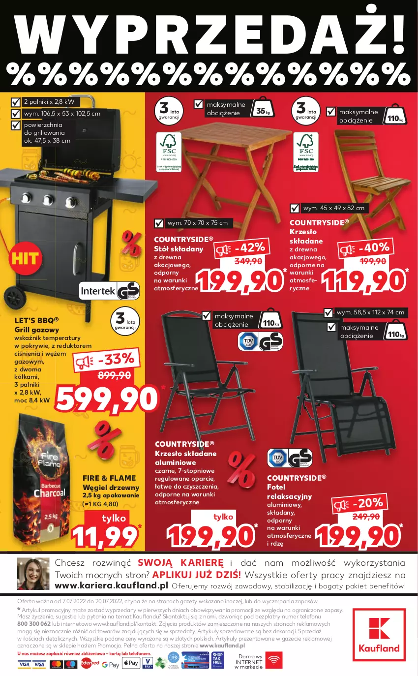 Gazetka promocyjna Kaufland - Oferta GRILL - ważna 07.07 do 20.07.2022 - strona 8 - produkty: Fotel, Gra, Grill, Grill gazowy, Krzesło, Krzesło składane, Por, Stół, Telefon, Top, Węgiel drzewny