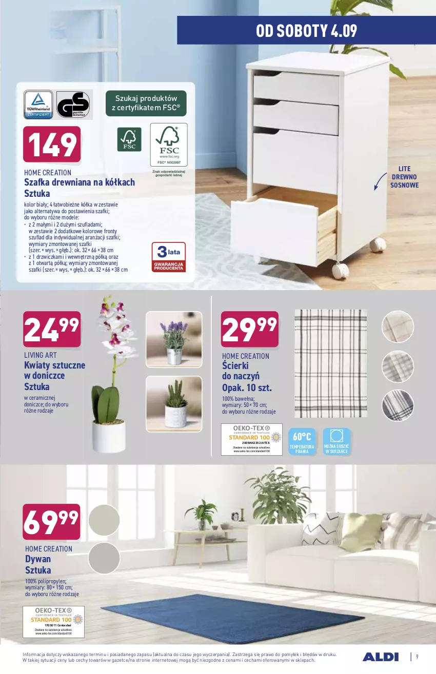 Gazetka promocyjna Aldi - ważna 01.09 do 04.09.2021 - strona 9 - produkty: Drzwi, Dywan, Sos, Szafka, Wełna