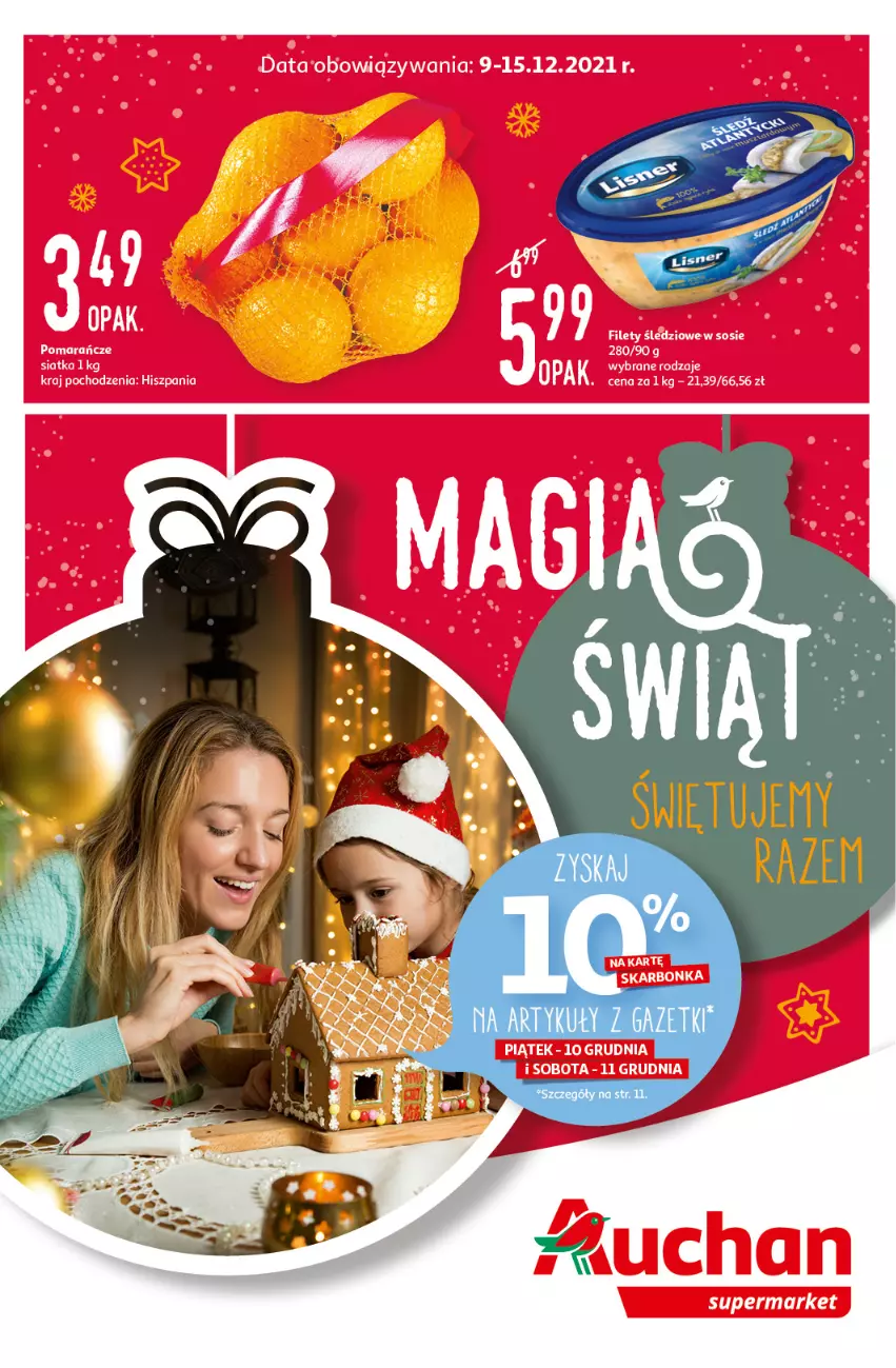 Gazetka promocyjna Auchan - Magia Świąt Supermarkety - ważna 09.12 do 15.12.2021 - strona 1