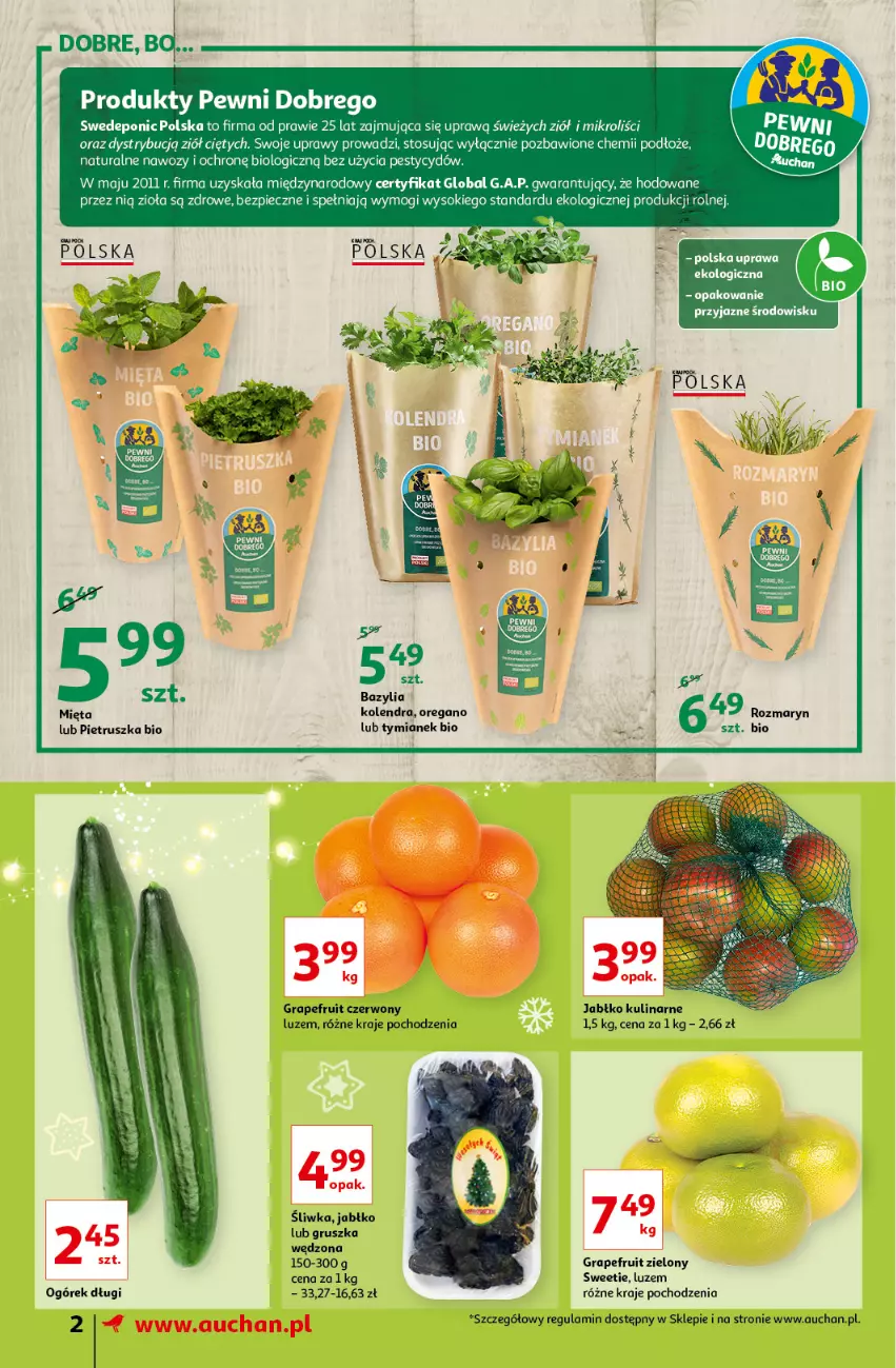 Gazetka promocyjna Auchan - Magia Świąt Supermarkety - ważna 09.12 do 15.12.2021 - strona 2 - produkty: Bazyl, Bazylia, Gra, Kolendra, Mięta, Ogórek, Piec, Pietruszka, Sok