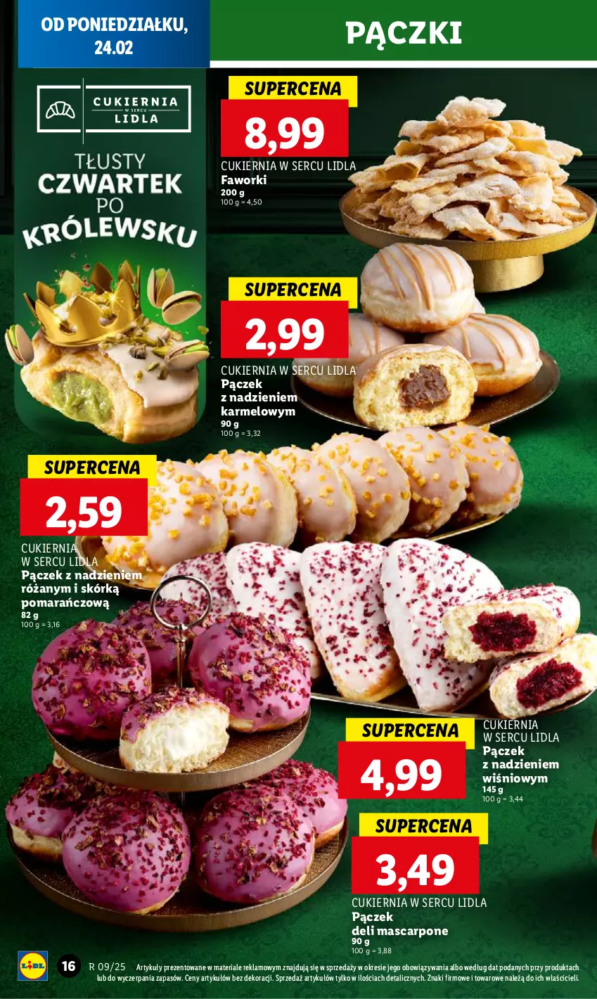 Gazetka promocyjna Lidl - GAZETKA - ważna 24.02 do 26.02.2025 - strona 18 - produkty: Cukier, Fa, Faworki, Mascarpone, Pączek, Róża, Ser