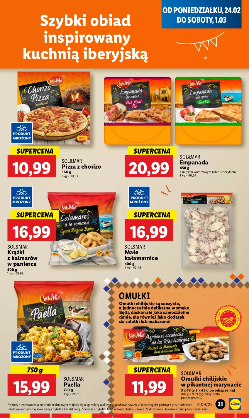 Gazetka promocyjna Lidl - GAZETKA - ważna 24.02 do 26.02.2025 - strona 33 - produkty: Kalmar, Makaron, Pizza, Sałat, Tuńczyk