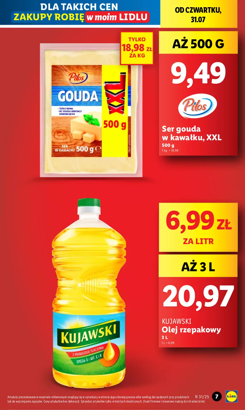 Gazetka promocyjna Lidl - GAZETKA - ważna 31.07 do 02.08.2025 - strona 7 - produkty: Gouda, Kawa, Kujawski, Olej, Olej rzepakowy, Ser