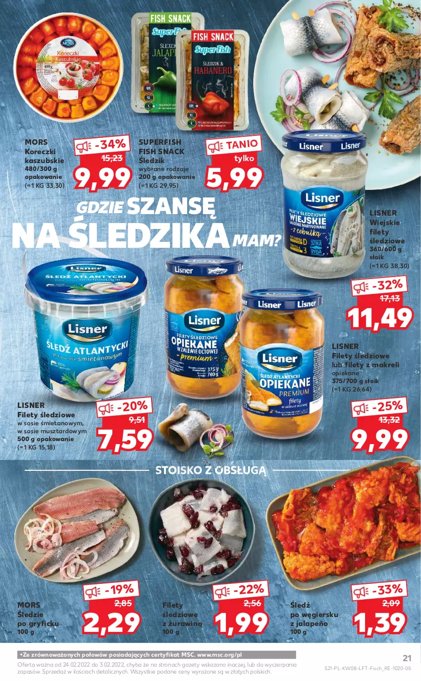 Gazetka promocyjna Kaufland - OFERTA TYGODNIA - ważna 24.02 do 02.03.2022 - strona 21 - produkty: Gry, Koreczki kaszubskie, Lisner, Mus, Sos