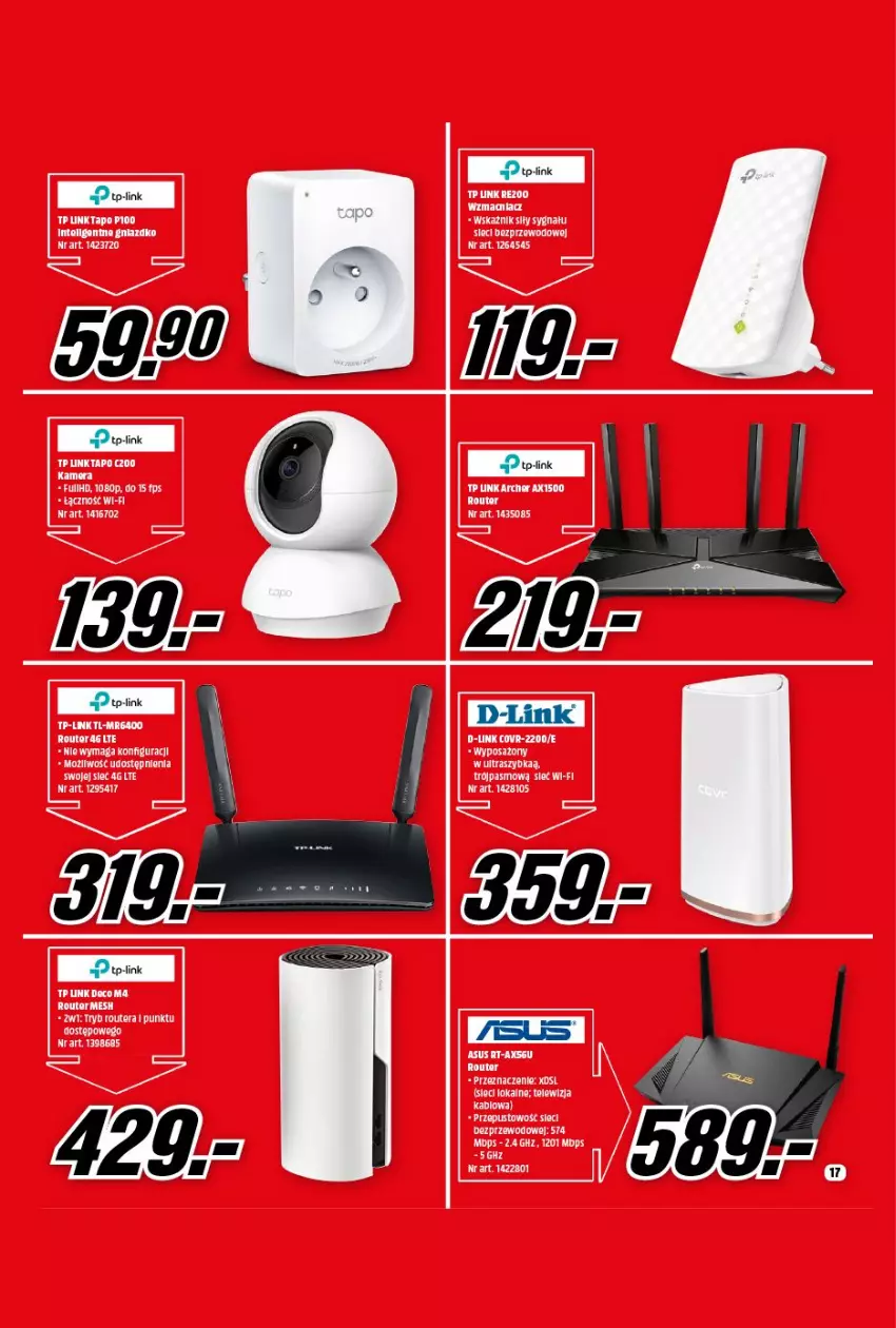 Gazetka promocyjna Media Markt - Gazetka Media Markt - ważna 08.09 do 30.09.2021 - strona 17 - produkty: Asus, D-Link, TP-Link