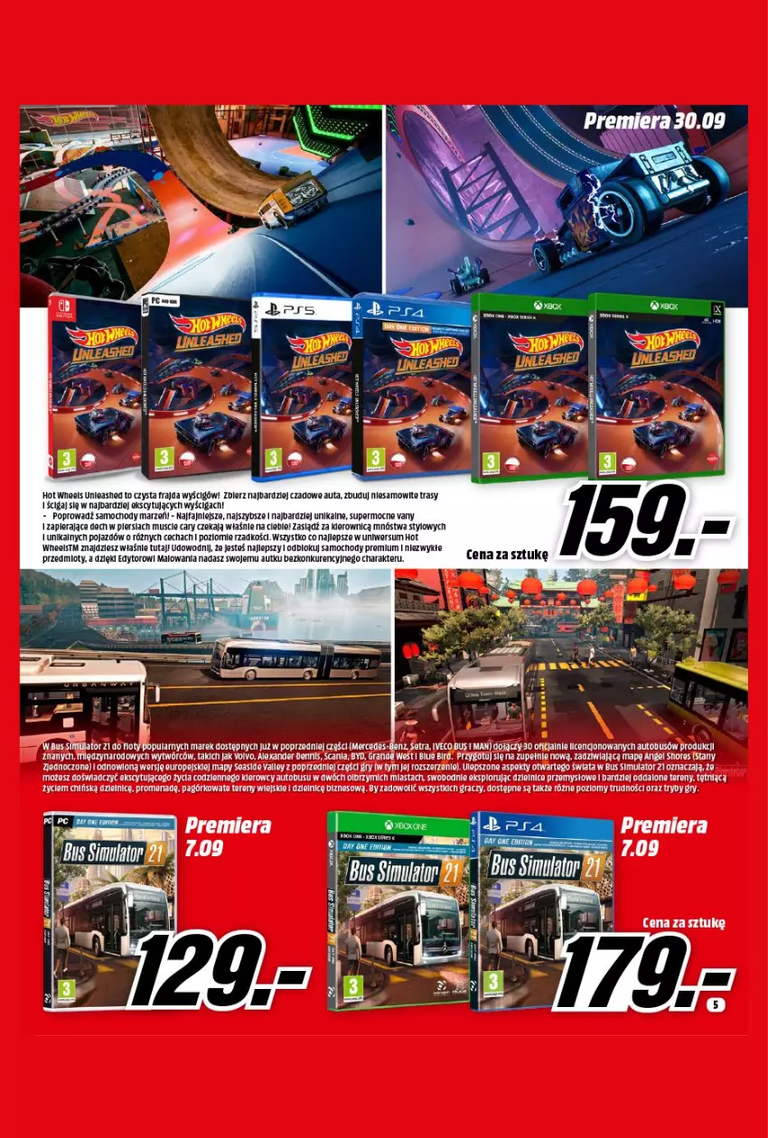 Gazetka promocyjna Media Markt - Gazetka Media Markt - ważna 08.09 do 30.09.2021 - strona 5 - produkty: Autobus, Fa, Gra, Gry, Hot Wheels, Pojazd, Zupa