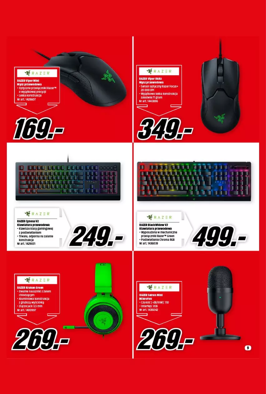 Gazetka promocyjna Media Markt - Gazetka Media Markt - ważna 08.09 do 30.09.2021 - strona 9 - produkty: Fa, Mikrofon, Mysz, Razer