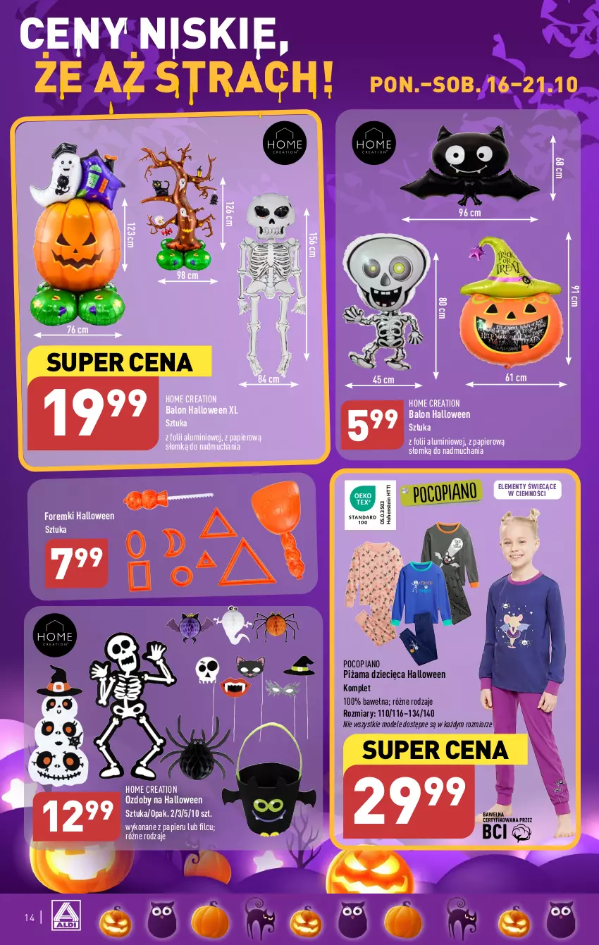 Gazetka promocyjna Aldi - Pełna oferta - ważna 16.10 do 21.10.2023 - strona 14 - produkty: Dzieci, Foremki, Papier, Piżama, Pocopiano, Wełna