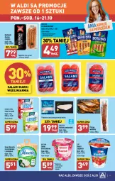 Gazetka promocyjna Aldi - Pełna oferta - Gazetka - ważna od 21.10 do 21.10.2023 - strona 9 - produkty: Halibut, Sos, Ser, Salami, Kiełbaski śląskie, Zott, Bell, Jogurt, Parówki, Serek, Morliny, Pstrąg, Pstrąg wędzony, Bella, Jogobella, Berlinki, Almette, Szpinak