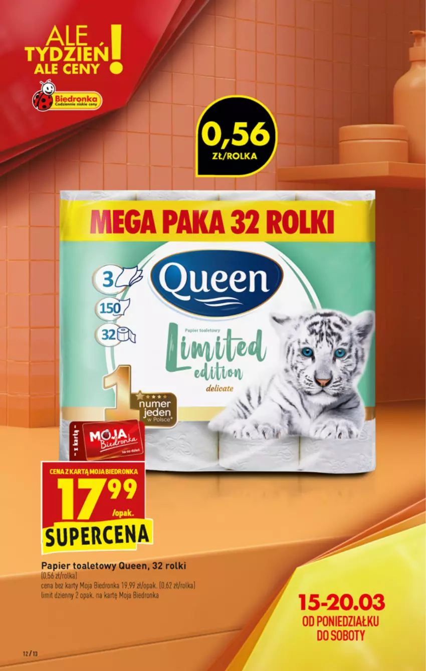 Gazetka promocyjna Biedronka - W tym tygodniu PN - ważna 15.03 do 20.03.2021 - strona 12 - produkty: Dron, Papier, Papier toaletowy, Rolki