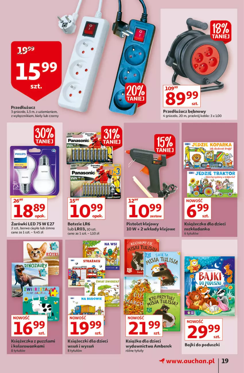 Gazetka promocyjna Auchan - Jesienne hiperokazje Hipermarkety - ważna 04.11 do 10.11.2021 - strona 19 - produkty: Dzieci, Klej, Kolorowanka, Książka, Pistolet, Pistolet klejowy, Traktor