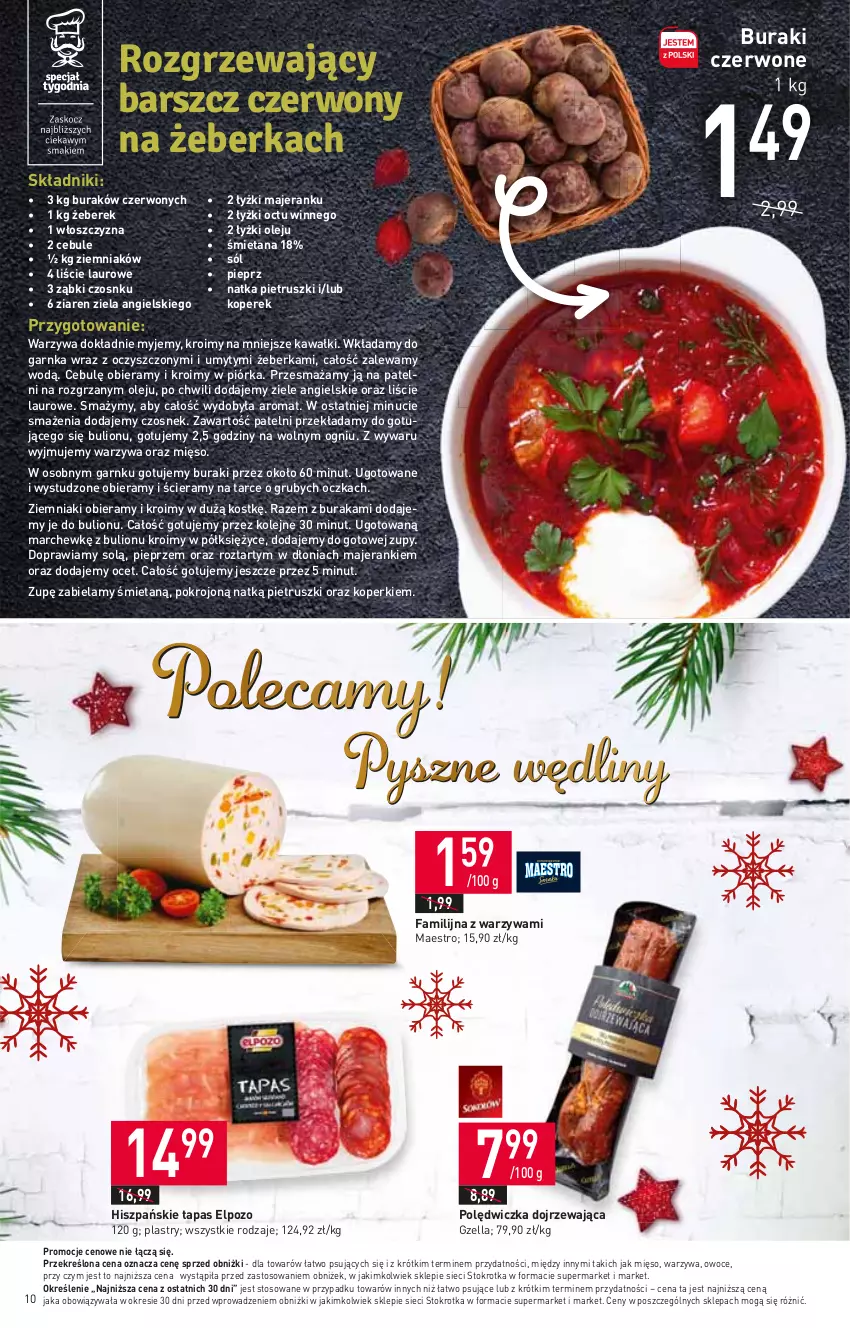 Gazetka promocyjna Stokrotka - Supermarket - ważna 14.12 do 20.12.2023 - strona 10 - produkty: Bulion, Buraki, Czosnek, Fa, Kawa, Laur, Lion, Mięso, Natka pietruszki, Ocet, Olej, Owoce, Pieprz, Sól, Warzywa, Ziele angielskie, Ziemniaki