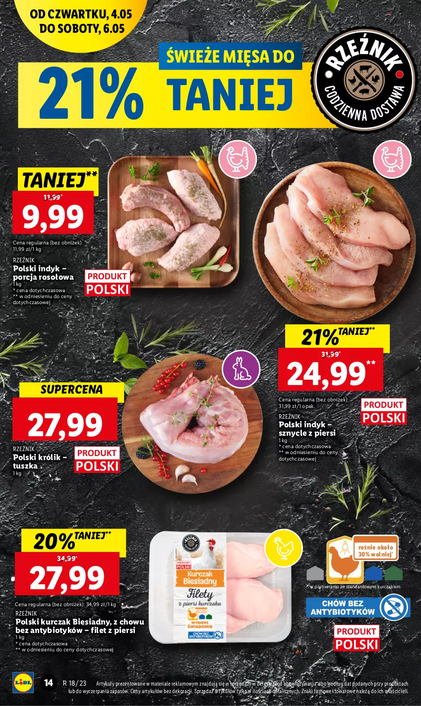 Gazetka promocyjna Lidl - GAZETKA - ważna 04.05 do 06.05.2023 - strona 22 - produkty: Królik, Kurczak, Por, Tusz