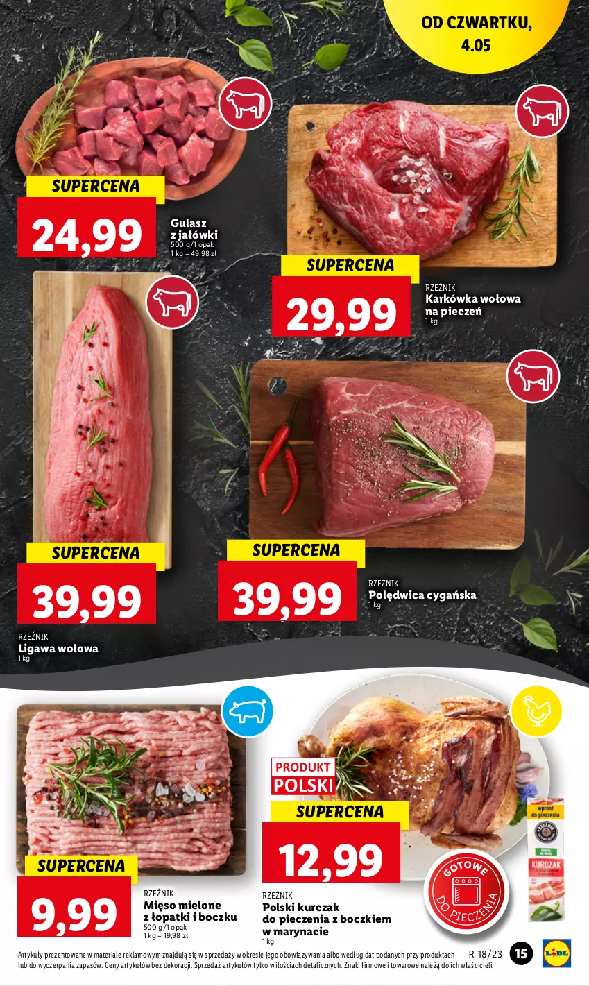 Gazetka promocyjna Lidl - GAZETKA - ważna 04.05 do 06.05.2023 - strona 23 - produkty: Kurczak, Mięso, Mięso mielone, Piec, Polędwica