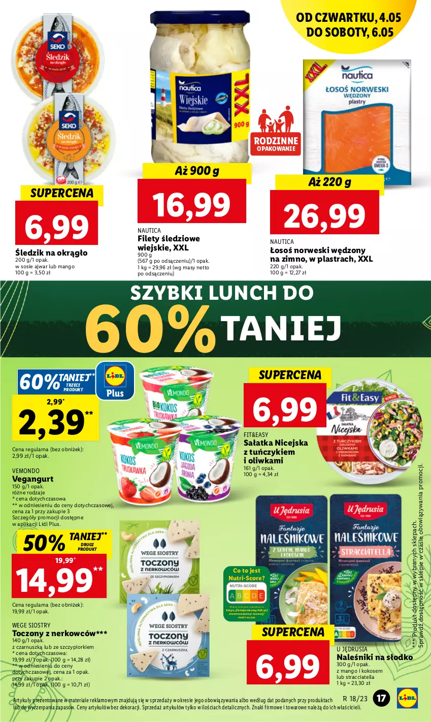 Gazetka promocyjna Lidl - GAZETKA - ważna 04.05 do 06.05.2023 - strona 25 - produkty: Kokos, Mango, Naleśniki, Sałat, Sałatka, Sos, Tuńczyk, Vegangurt, Wazon