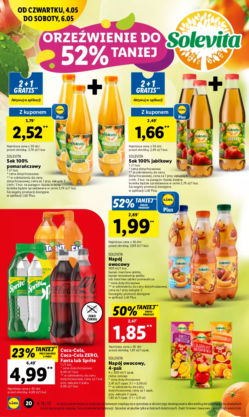 Gazetka promocyjna Lidl - GAZETKA - ważna 04.05 do 06.05.2023 - strona 30 - produkty: Coca-Cola, Fa, Fanta, Gra, Napój, Olej, Sok, Sprite