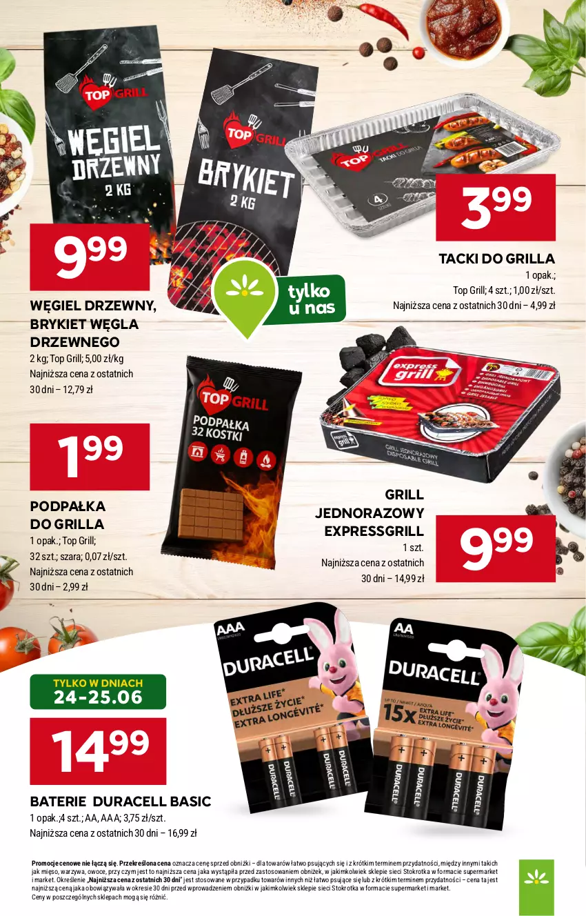 Gazetka promocyjna Stokrotka - Supermarket - ważna 17.06 do 25.06.2025 - strona 11 - produkty: Duracell, Grill, Mięso, Owoce, Top, Warzywa, Węgiel drzewny