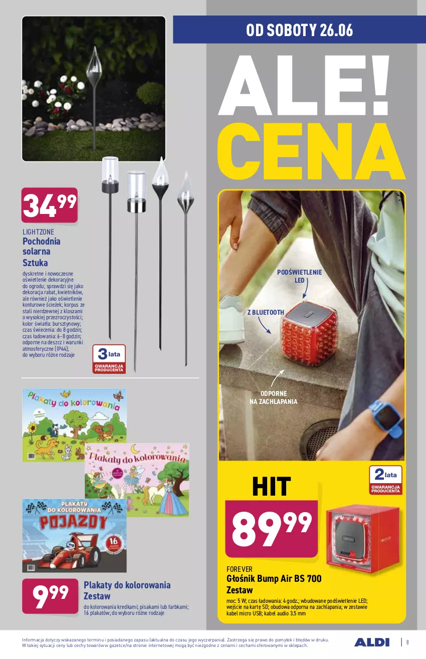 Gazetka promocyjna Aldi - OKAZJE DLA CIEBIE I DOMU - ważna 23.06 do 27.06.2021 - strona 8 - produkty: Bursztyn, Fa, Głośnik, Kredka, Kret, Kwietnik, Por, Sok