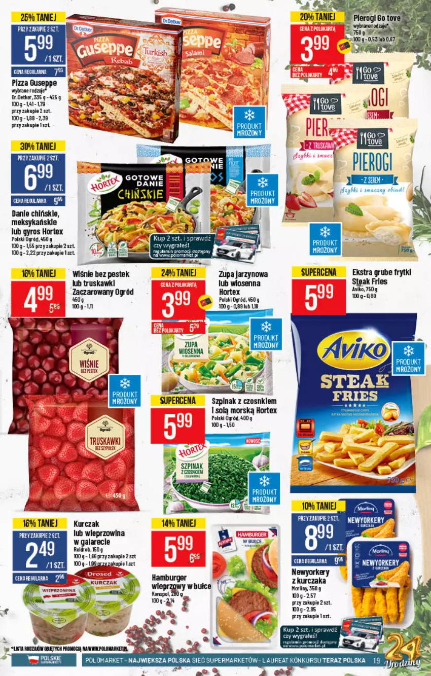 Gazetka promocyjna PoloMarket - Gazetka pomocyjna - ważna 13.10 do 19.10.2021 - strona 19 - produkty: Gala, Gyros, Hortex, Kurczak, LG, Ogród, Pizza, Stek, Szpinak, Tera, Truskawki, Wieprzowina, Zupa