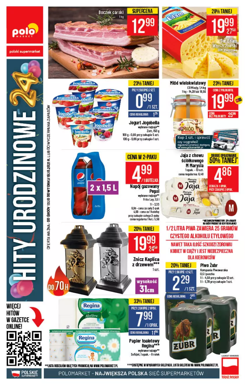 Gazetka promocyjna PoloMarket - Gazetka pomocyjna - ważna 13.10 do 19.10.2021 - strona 60 - produkty: AEG, Gin, Jaja, Jogurt, Miód, Napój, Papier, Piwo, Znicz, Zott