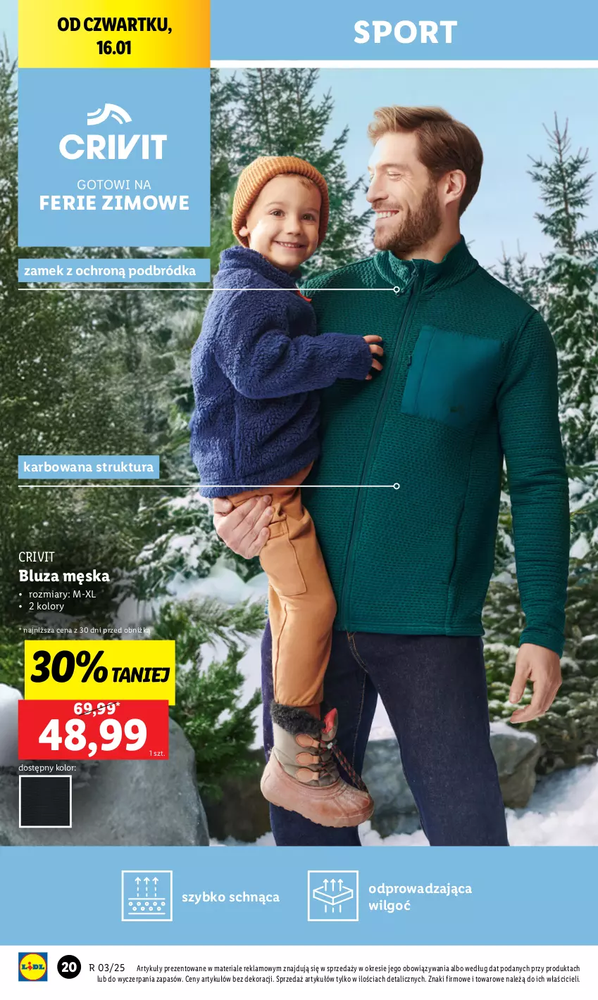 Gazetka promocyjna Lidl - GAZETKA - ważna 13.01 do 18.01.2025 - strona 20 - produkty: Bluza, LG, Por, Sport