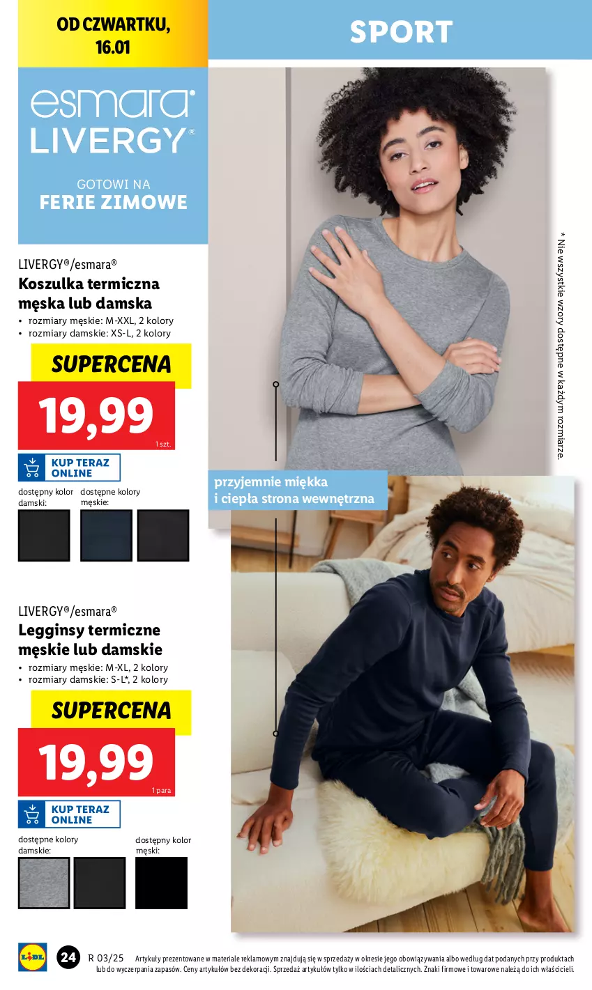 Gazetka promocyjna Lidl - GAZETKA - ważna 13.01 do 18.01.2025 - strona 24 - produkty: Gin, Kosz, Koszulka, Legginsy, Por, Sport