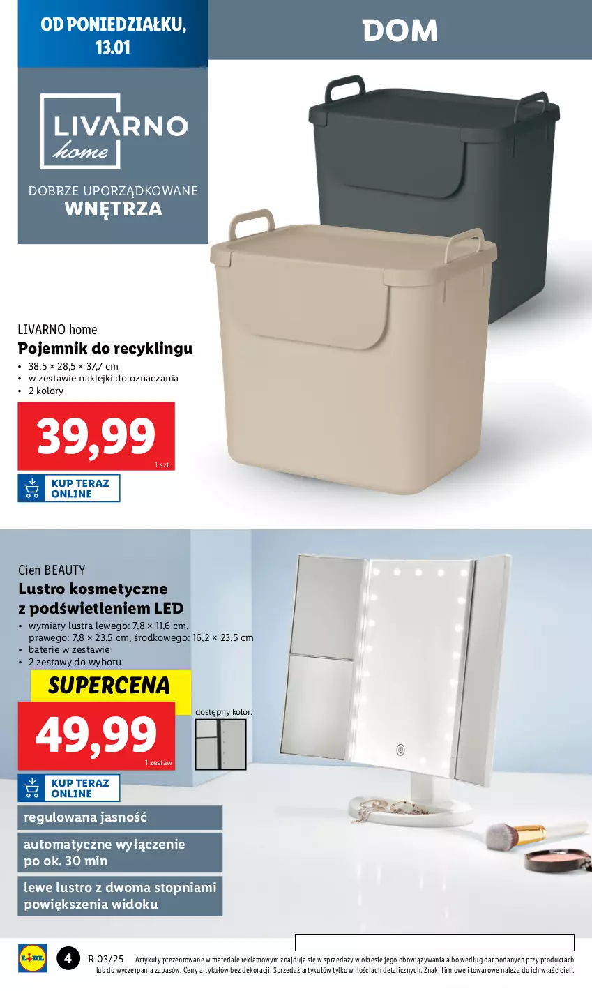 Gazetka promocyjna Lidl - GAZETKA - ważna 13.01 do 18.01.2025 - strona 4 - produkty: Ivar, Klej, Lustro, Pojemnik, Por, Top